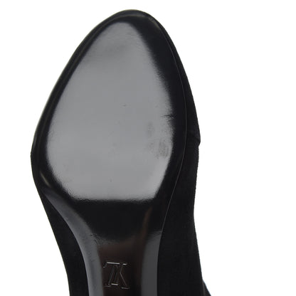 Louis Vuitton Suede Monogram Uniformes Cap Toe Chelsea 80mm Ankle Boots 38.5 Black 12 of 13