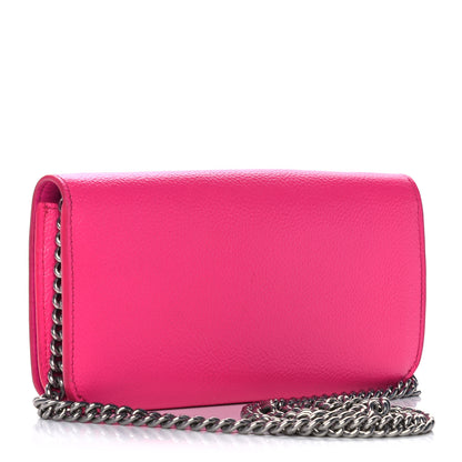 Balenciaga Pebbled Calfskin Everyday Continental Wallet on Chain Acid Pink 2 of 10