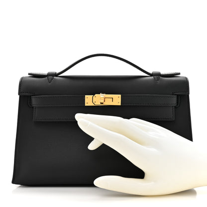 Hermes Swift Kelly Pochette Clutch Black 2 of 11