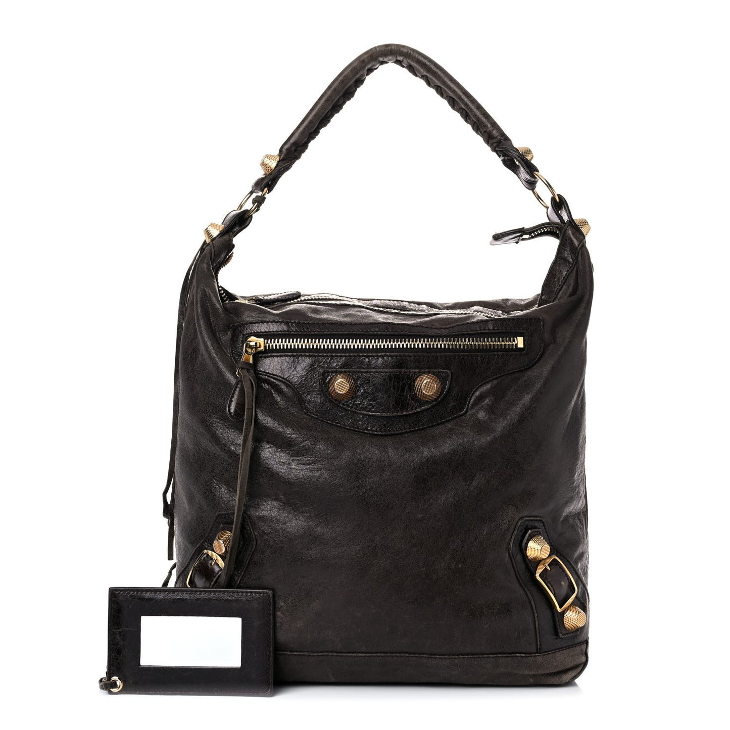 Agneau Giant 21 Gold Hardware Day Hobo Charbon