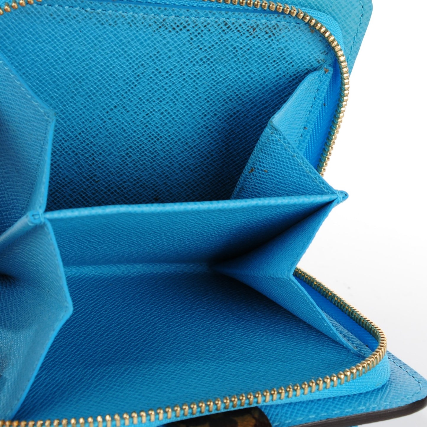 Monogram Groom Compact Zip Wallet Blue