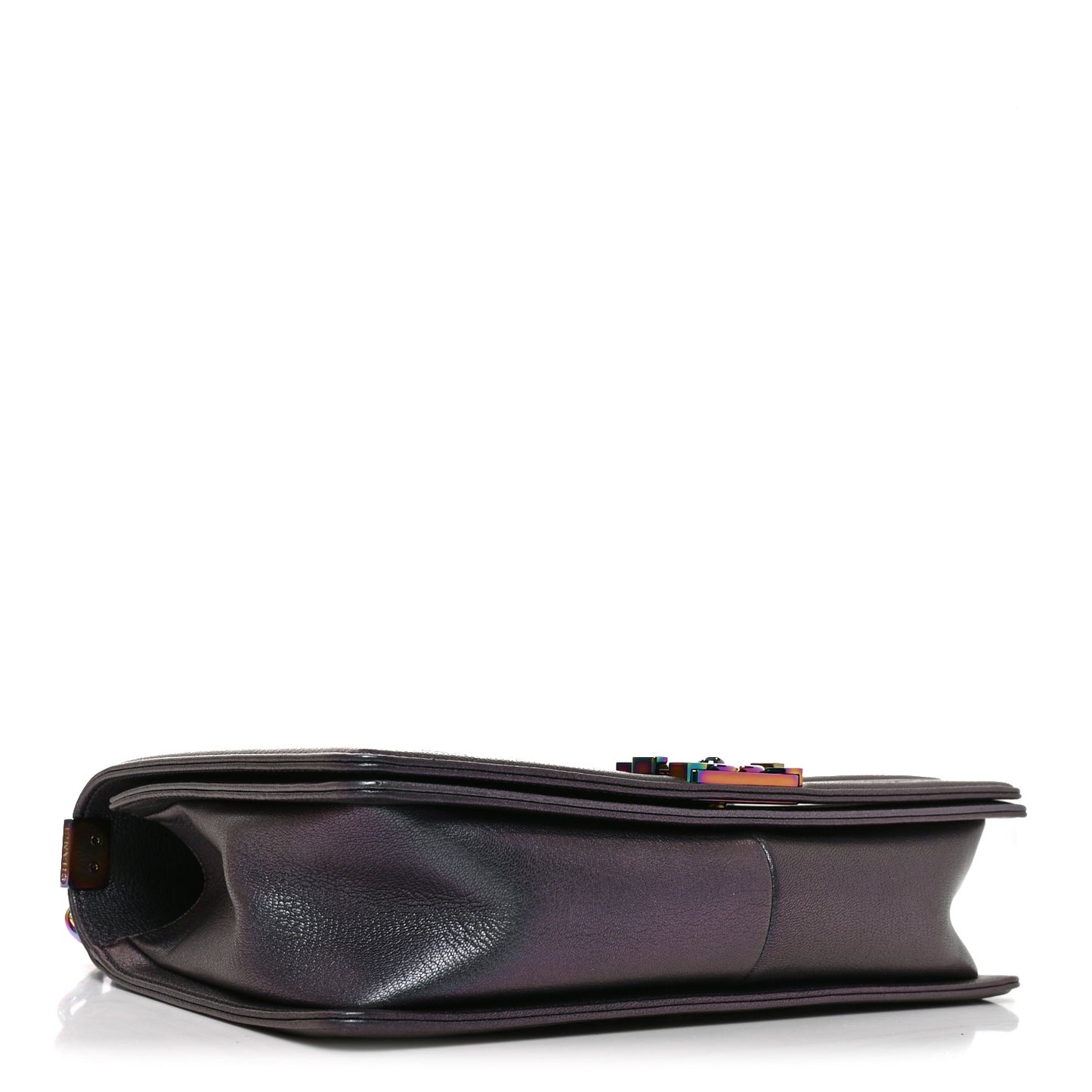 Iridescent Goatskin Quilted New Medium Boy Flap Purple