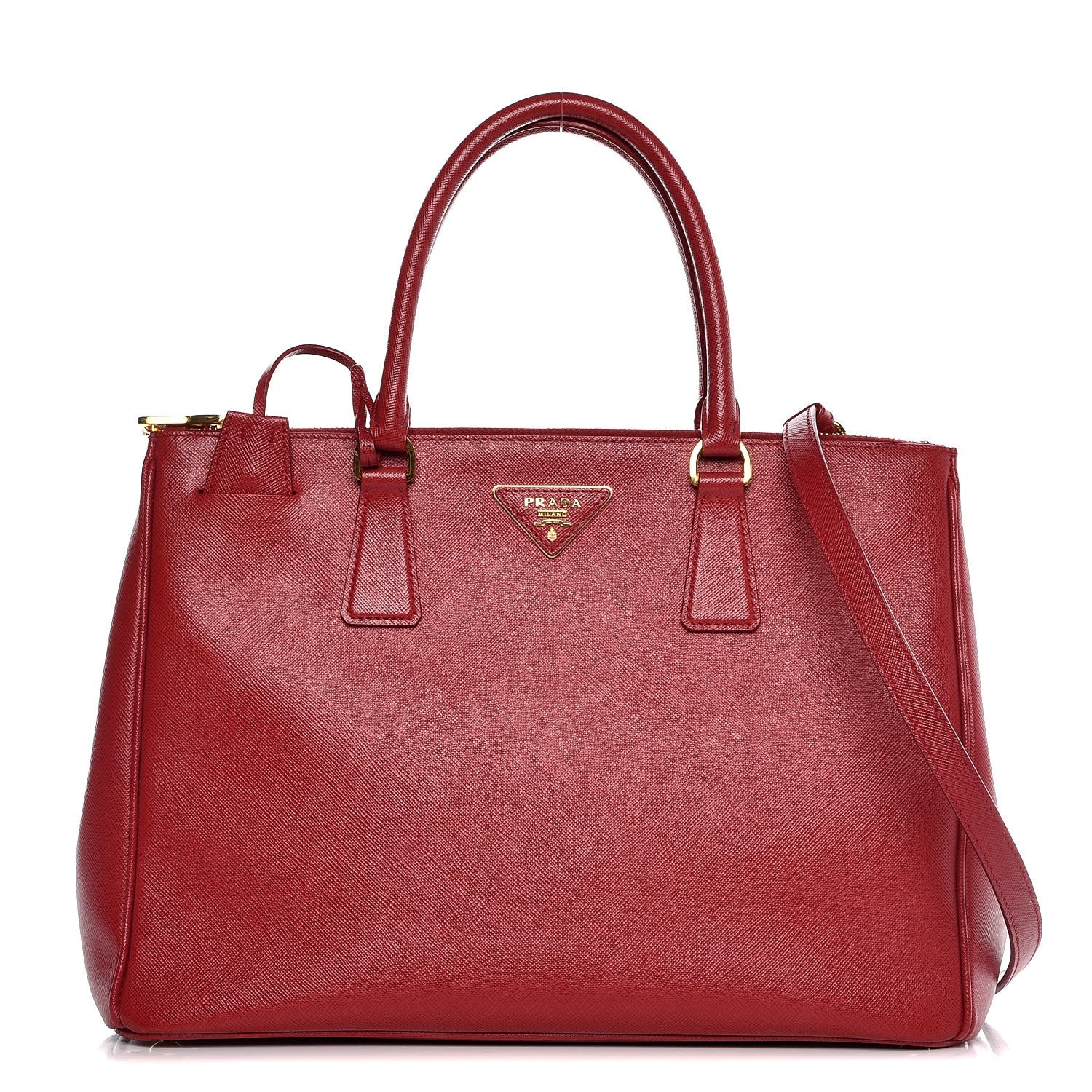 Prada Saffiano Medium Galleria Double Zip Tote Fuoco 1 of 9