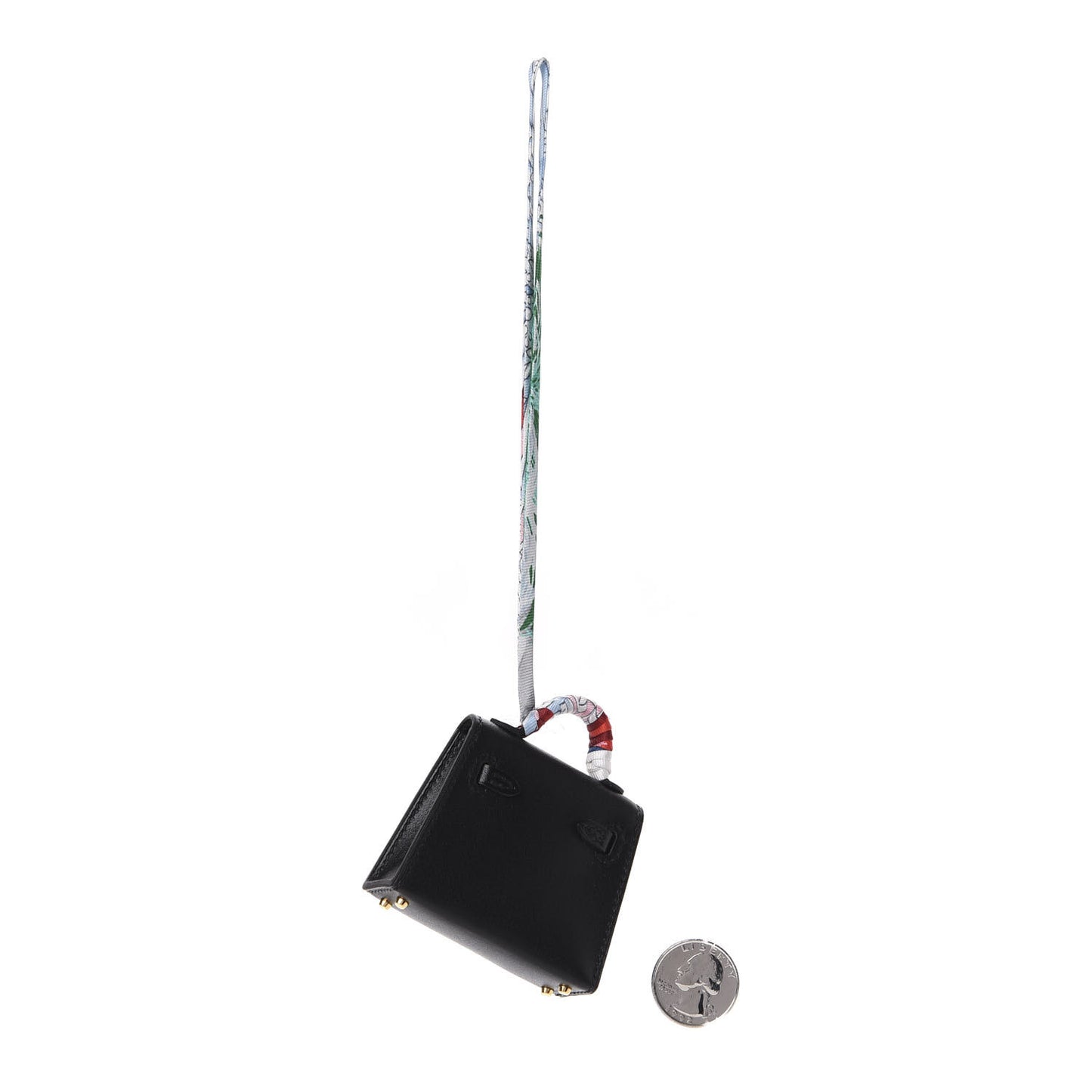 Tadelakt Mini Kelly Twilly Bag Charm Black
