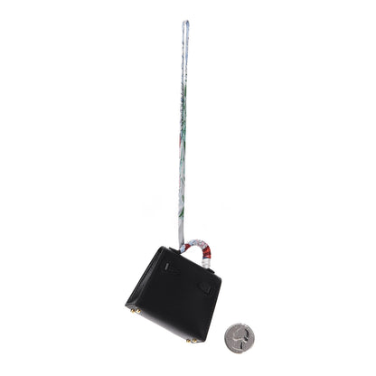 Hermes Tadelakt Mini Kelly Twilly Bag Charm Black 2 of 6