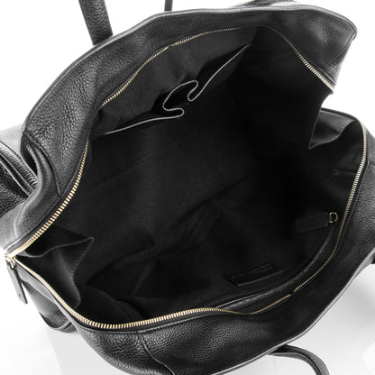 Alexander McQueen Pebbled Calfskin Large Skull Padlock Zip Around Tote Black 5 of 7