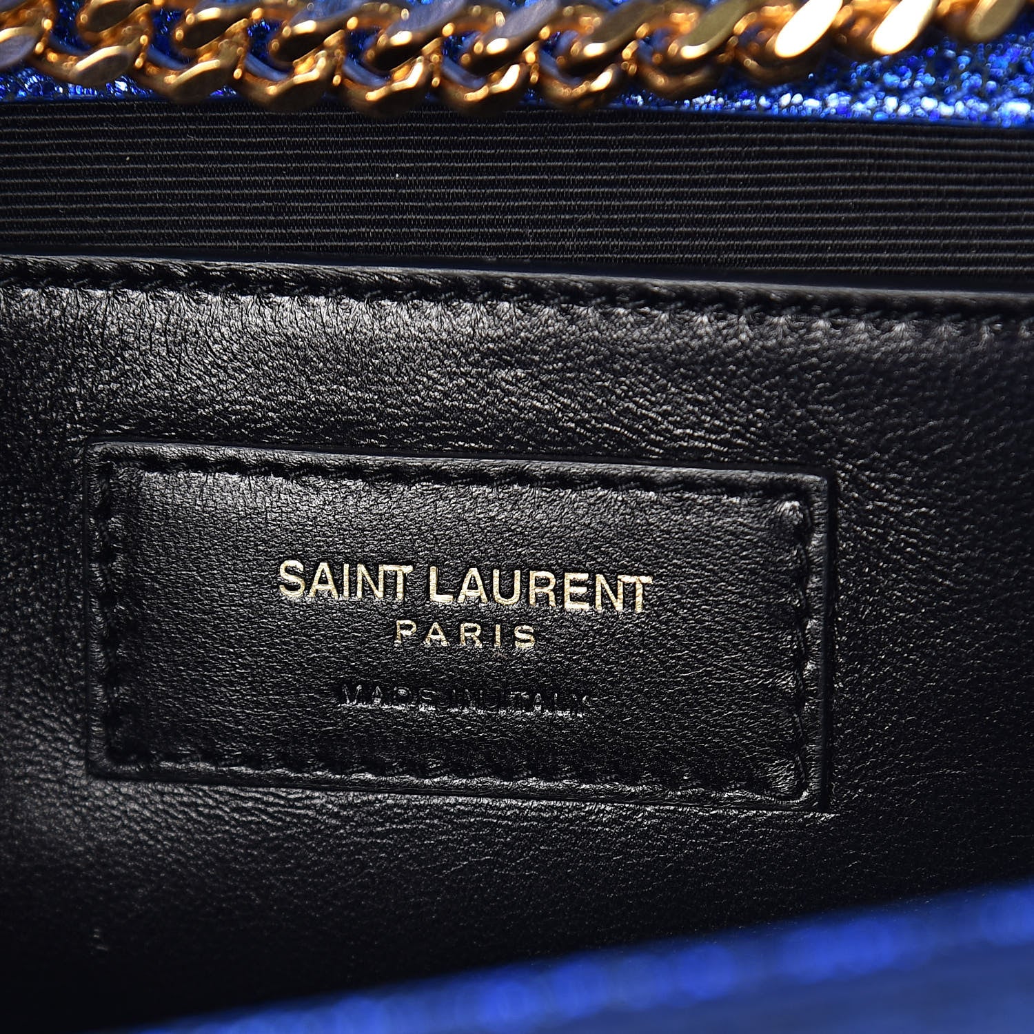 Saint Laurent Metallic Calfskin Medium Classic Monogram Kate Satchel Blue Royal 6 of 9