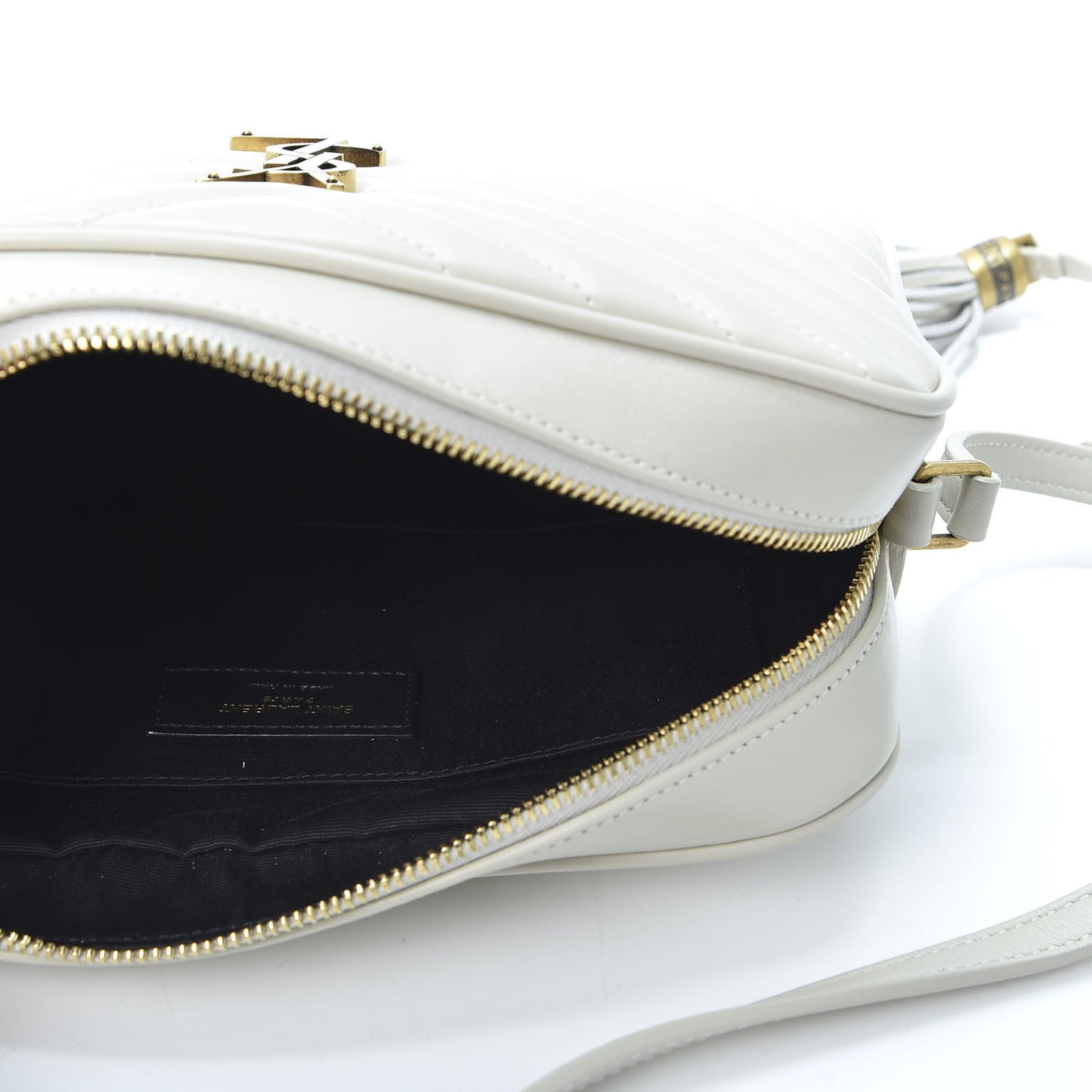 Calfskin Matelasse Monogram Lou Camera Bag Crema Soft