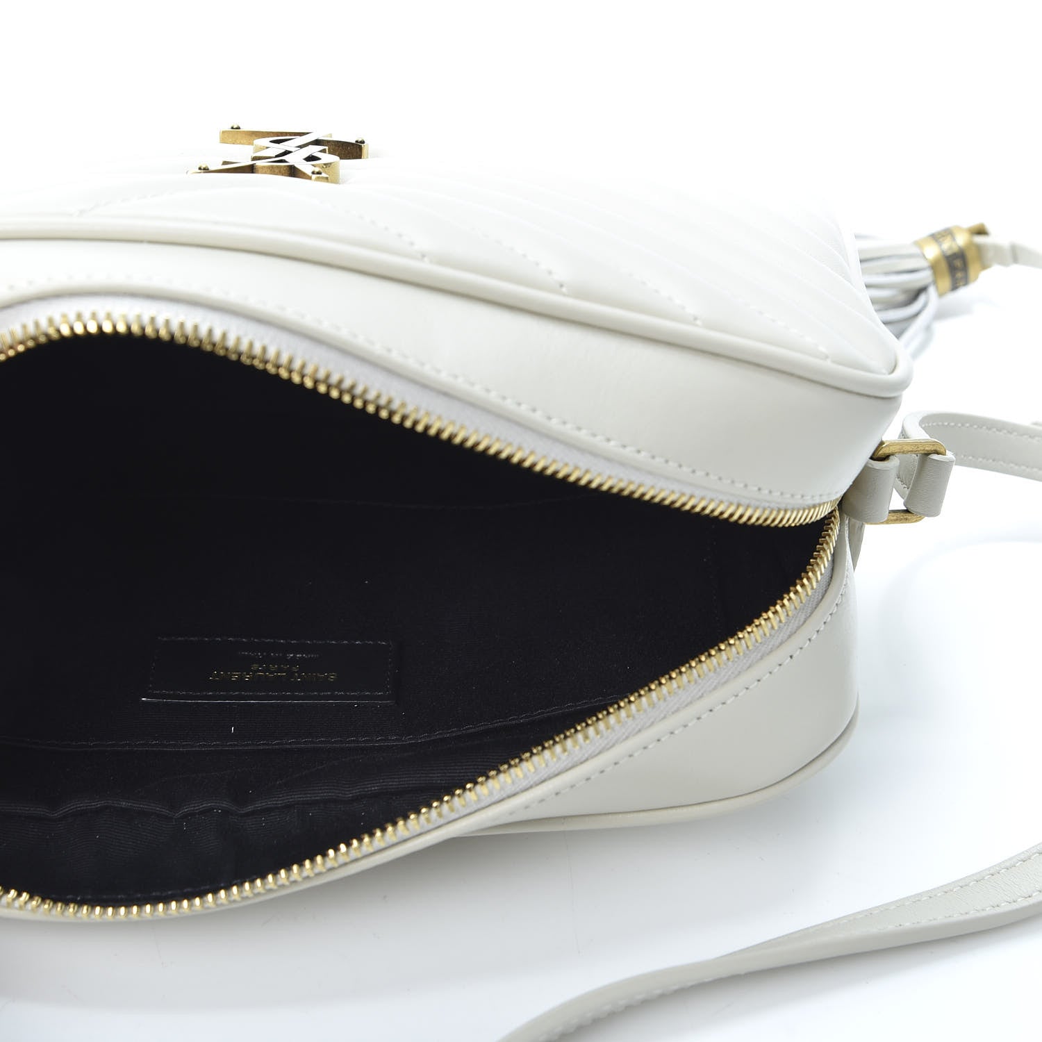 Saint Laurent Calfskin Matelasse Monogram Lou Camera Bag Crema Soft 4 of 9