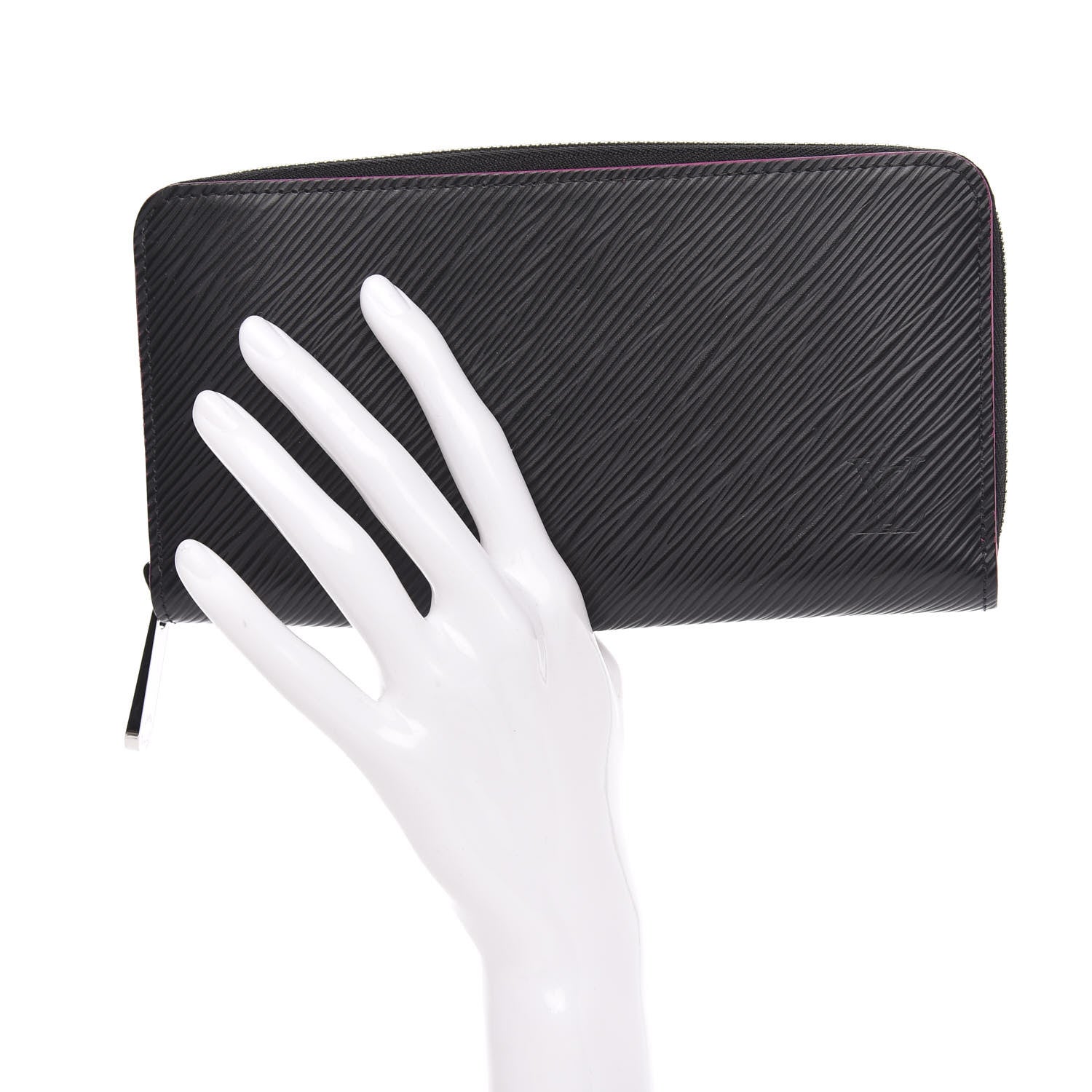 Louis Vuitton Epi Zippy Wallet Black Hot Pink 2 of 8
