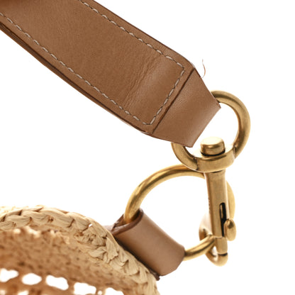 Saint Laurent Raffia Calfskin Oxalis Shoulder Bag Naturale Vintage Brown 10 of 10