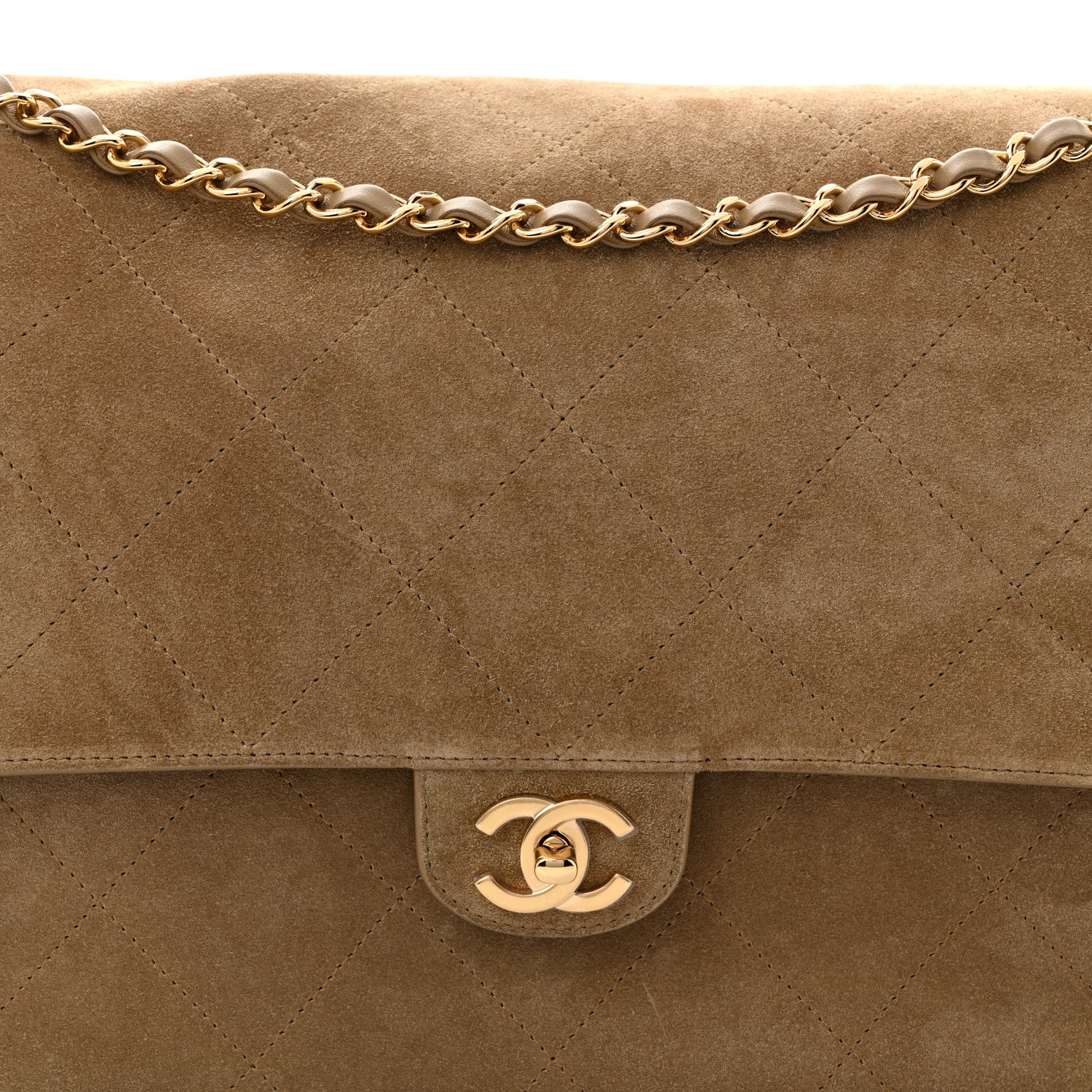 Chanel Suede Calfskin Souplissimo Maxi Flap Dark Beige 8 of 11