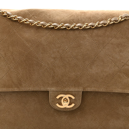 Chanel Suede Calfskin Souplissimo Maxi Flap Dark Beige 8 of 11