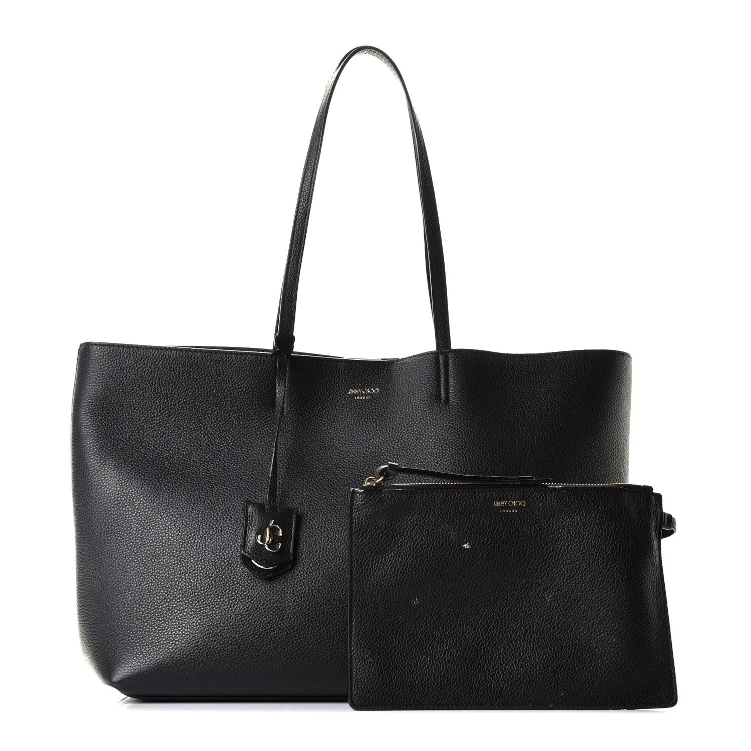 Jimmy Choo Grainy Calfskin Nine2Five East West Tote Black 1 of 14