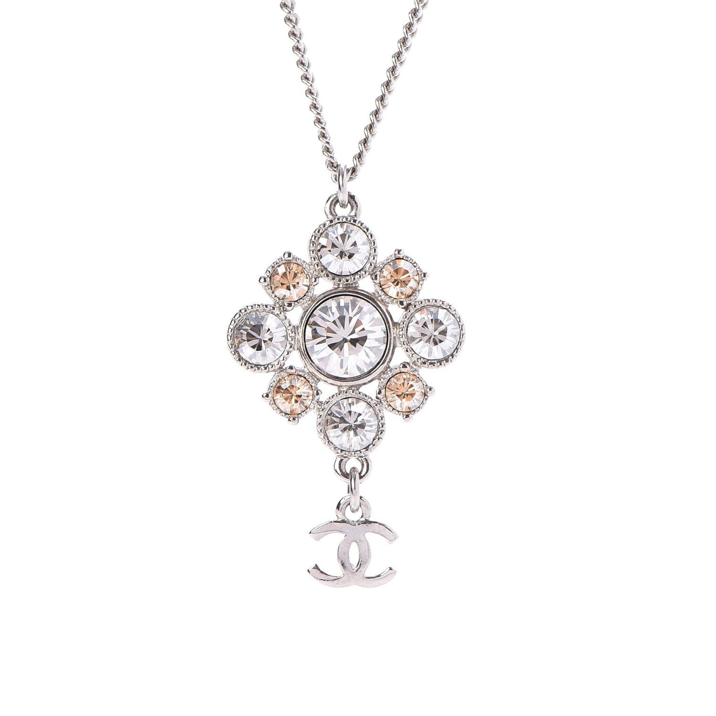 Crystal CC Necklace Silver