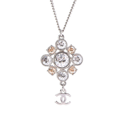 Chanel Crystal CC Necklace Silver 5 of 7