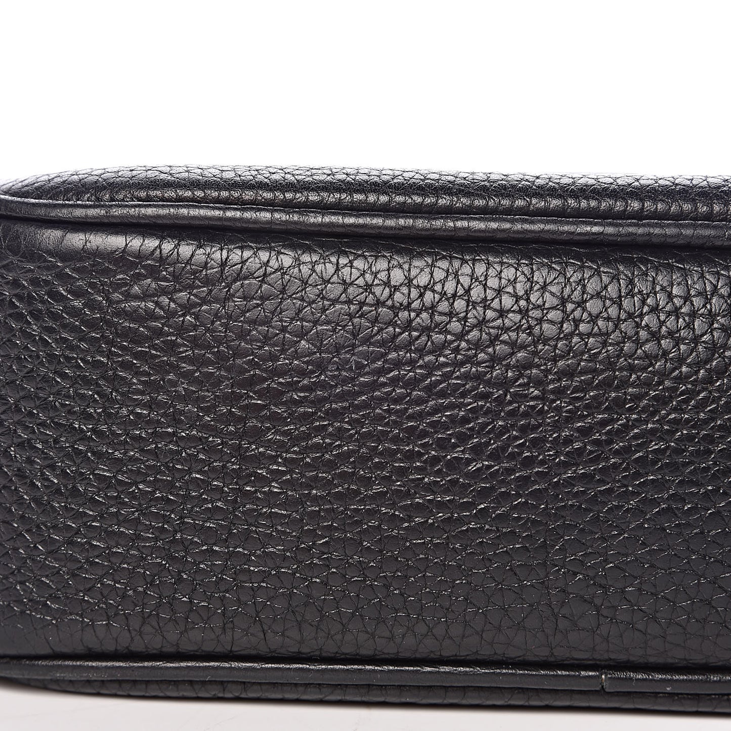 Pebbled Calfskin Small Soho Disco Bag Black