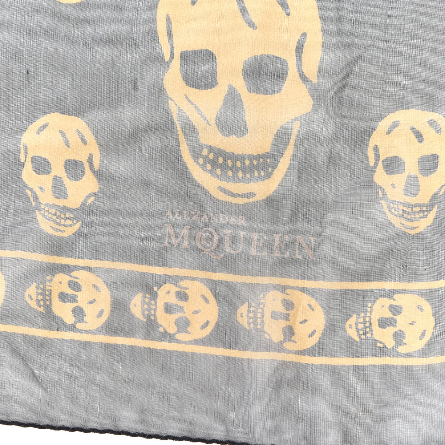 Silk Chiffon Skull Scarf Black Gold