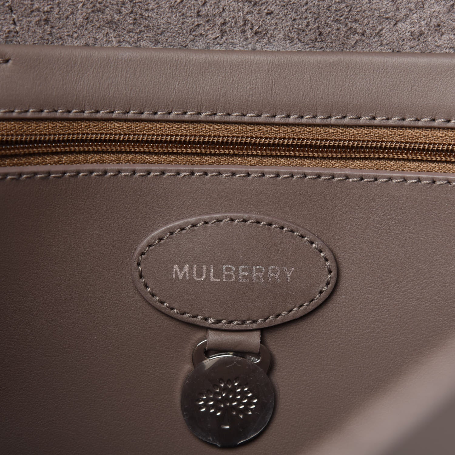Mulberry Nappa Perforated Blossom Tote Taupe 8 of 10