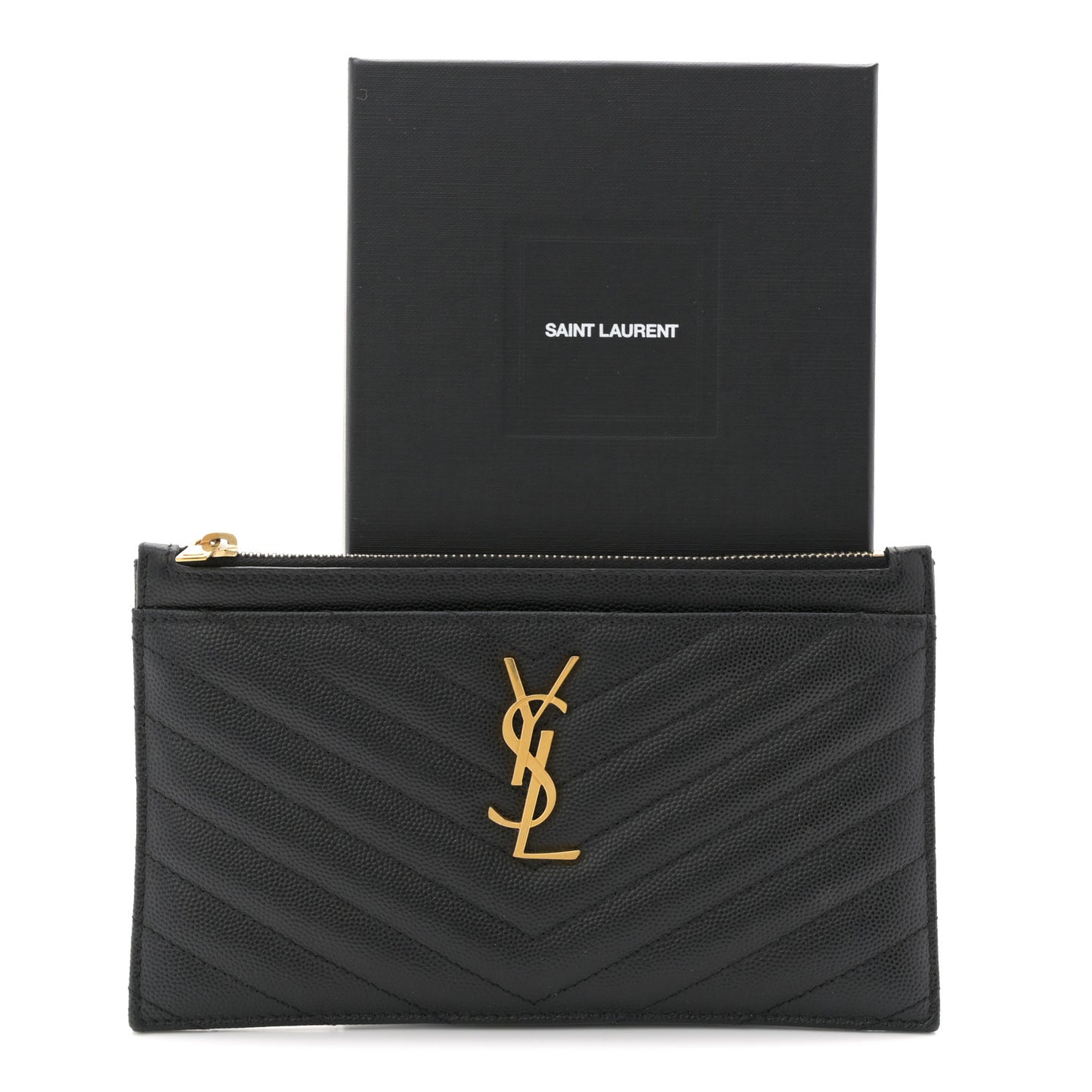 Grain De Poudre Chevron Monogram Bill Pouch Black