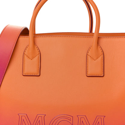 MCM Calfskin Gradation Large Munchen Tote Orange 14 of 19