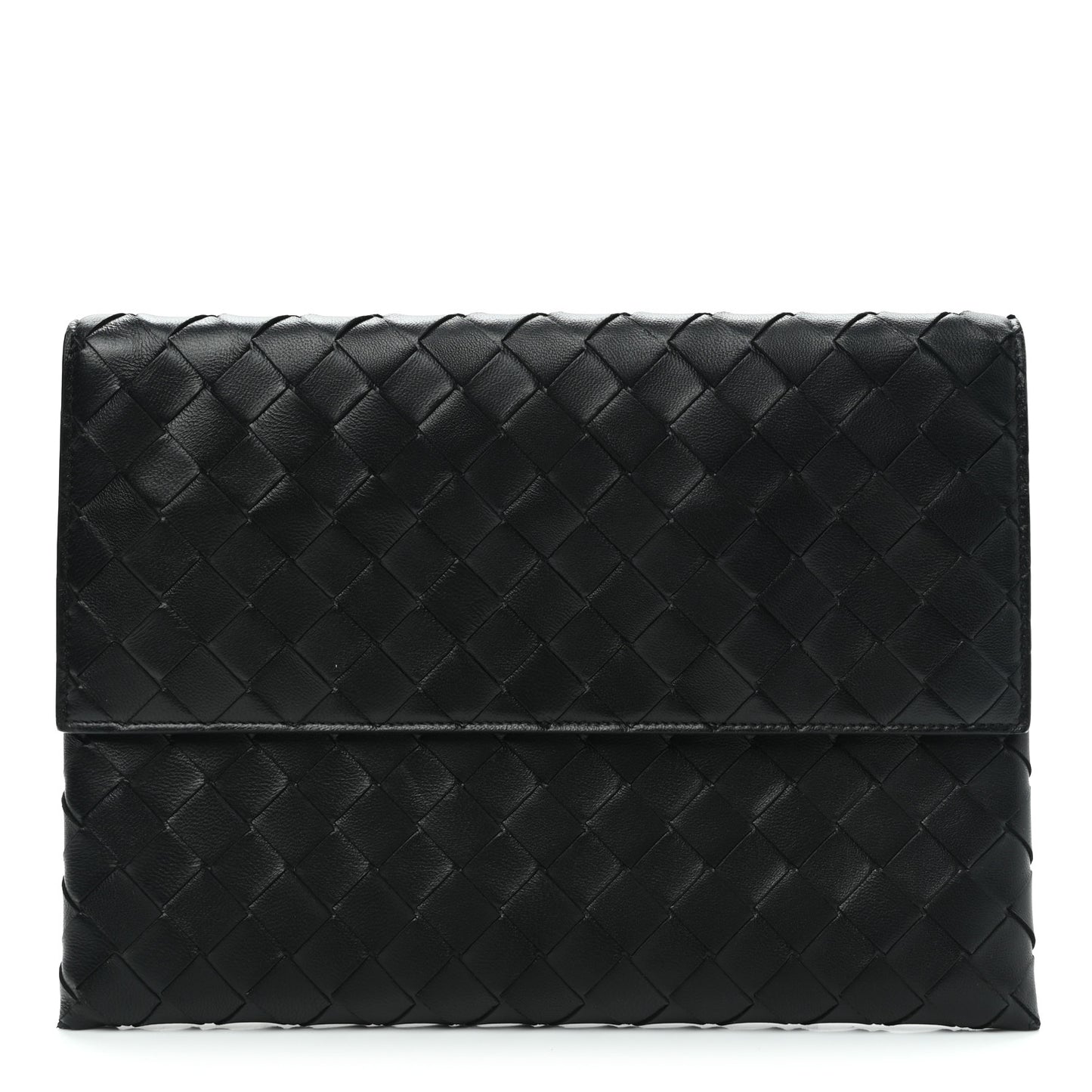 Nappa Intrecciato Flap Pouch Black