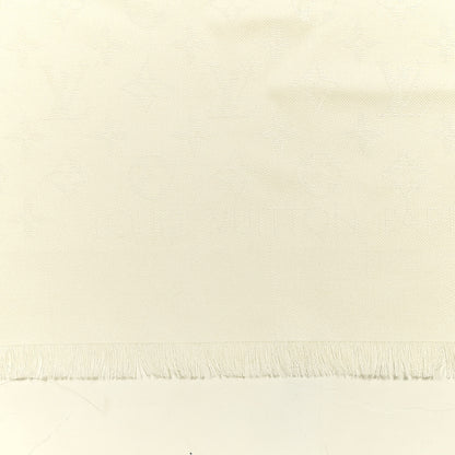 Louis Vuitton Silk Wool Monogram Shine Shawl Beige 2 of 4