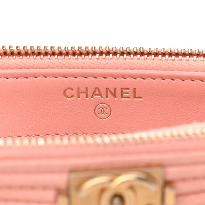 Chanel Caviar Quilted Small Boy Clutch With Chain Light Pink 7 of 12