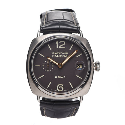 Panerai Titanium Alligator 45mm Radiomir 8 Days Manual Winding Watch Brown PAM00346 1 of 4