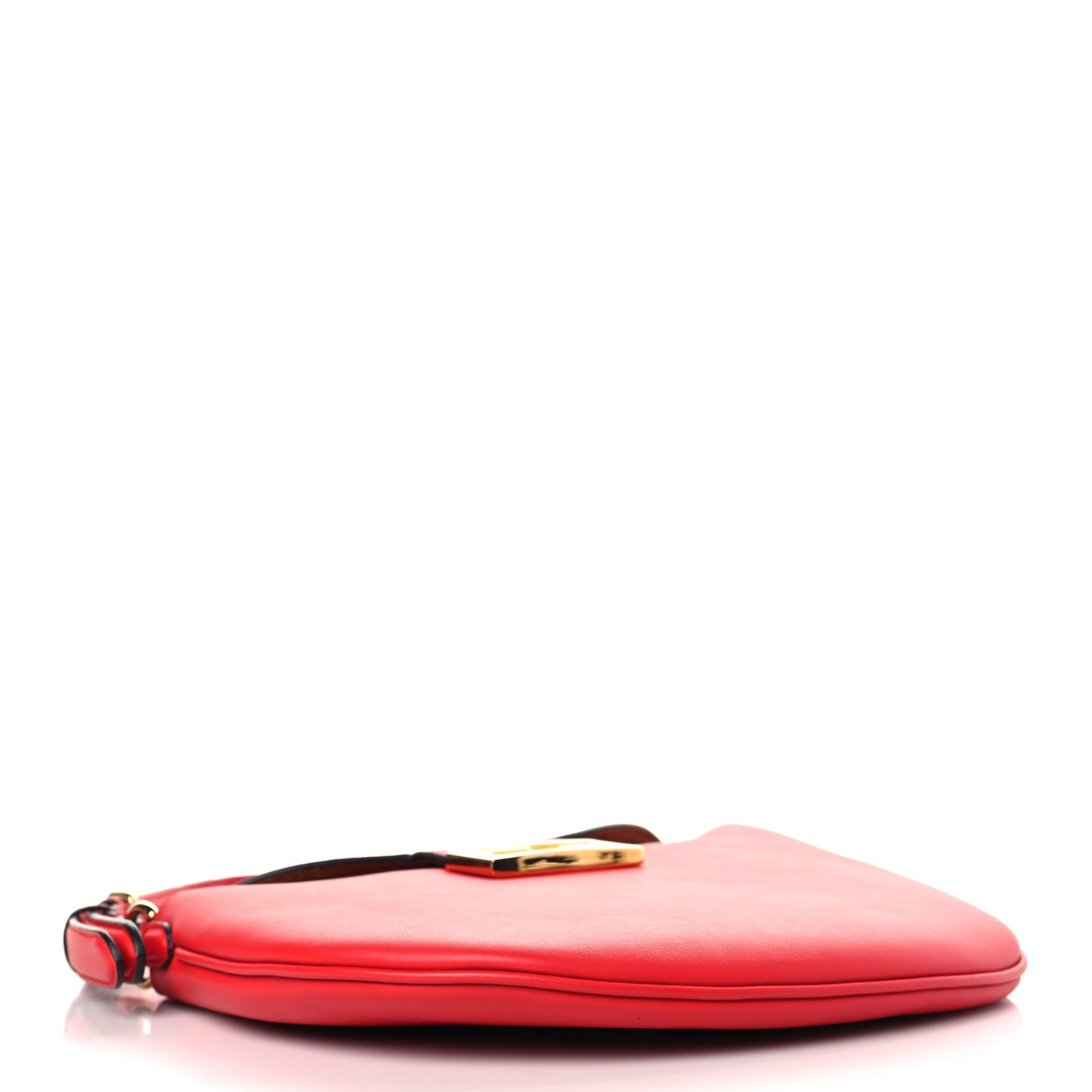 Vitello Grace Suede Small Croissant Hobo Rosso Cardinale