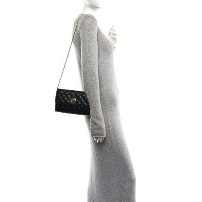 Versace Lambskin Quilted Medusa Wallet On Chain Crossbody Black 2 of 9