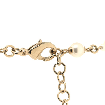 Chanel Pearl Crystal Queen of France Multi Strand Necklace Gold Red 4 of 5
