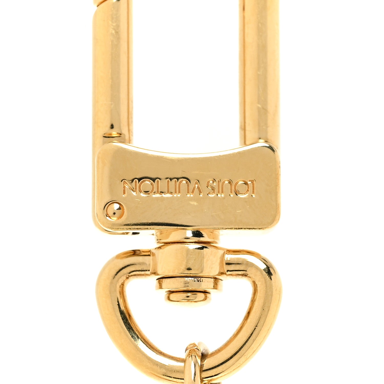 Louis Vuitton Brass Enamel Fleur De Monogram Bag Charm Chain Gold 4 of 5