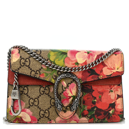 Gucci GG Supreme Monogram Blooms Super Mini Dionysus Shoulder Bag Beige Multicolor Dry Rose 1 of 11