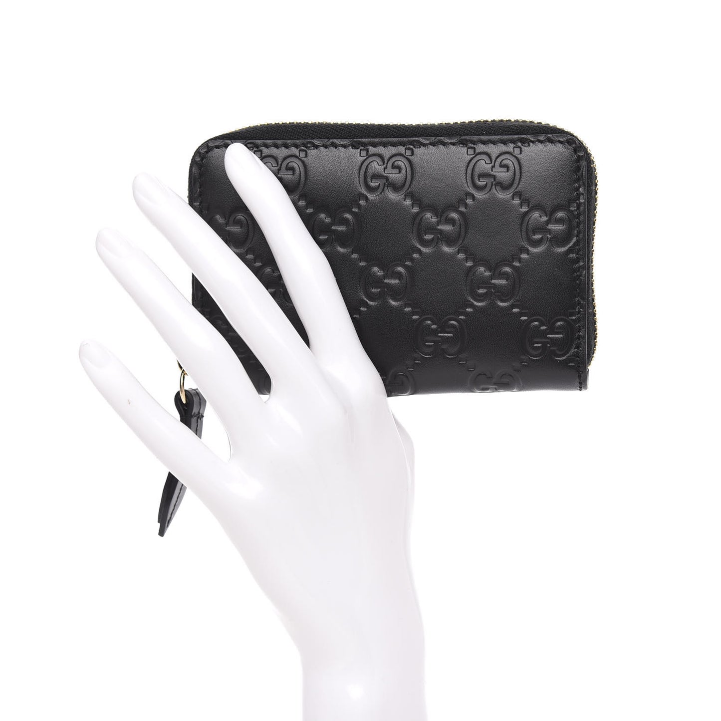 Guccissima Zip Around Card Case Black