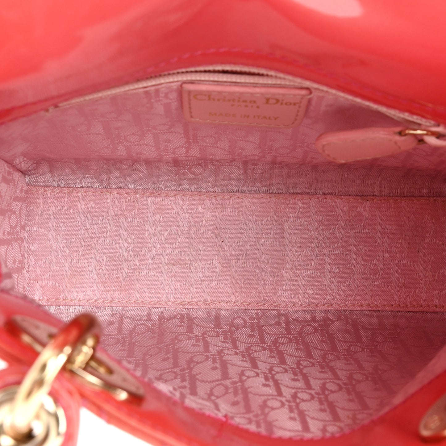 Patent Cannage Mini Lady Dior Pink
