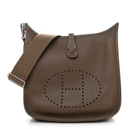 Hermes Taurillon Clemence Evelyne III PM Etoupe 1 of 9
