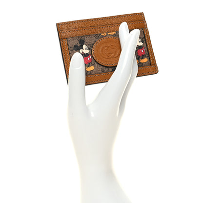 Gucci X DISNEY Mini Vintage GG Supreme Monogram Mickey Mouse Card Holder Beige Vintage Sun Oil 2 of 9
