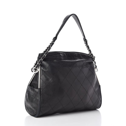 Chanel Lambskin Stitched Small Ultimate Soft Tote Black 3 of 10