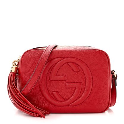 Gucci Pebbled Calfskin Small Soho Disco Bag Vibrant Red 1 of 13
