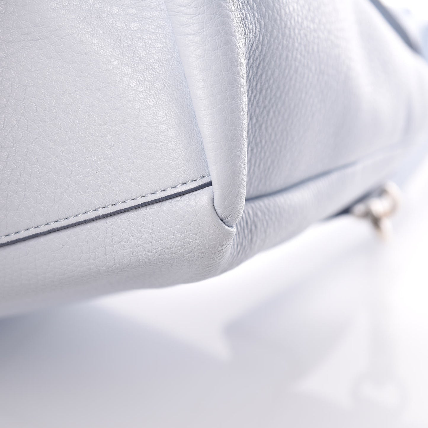 Calfskin Small Pandora Pure Flap Bag Light Blue