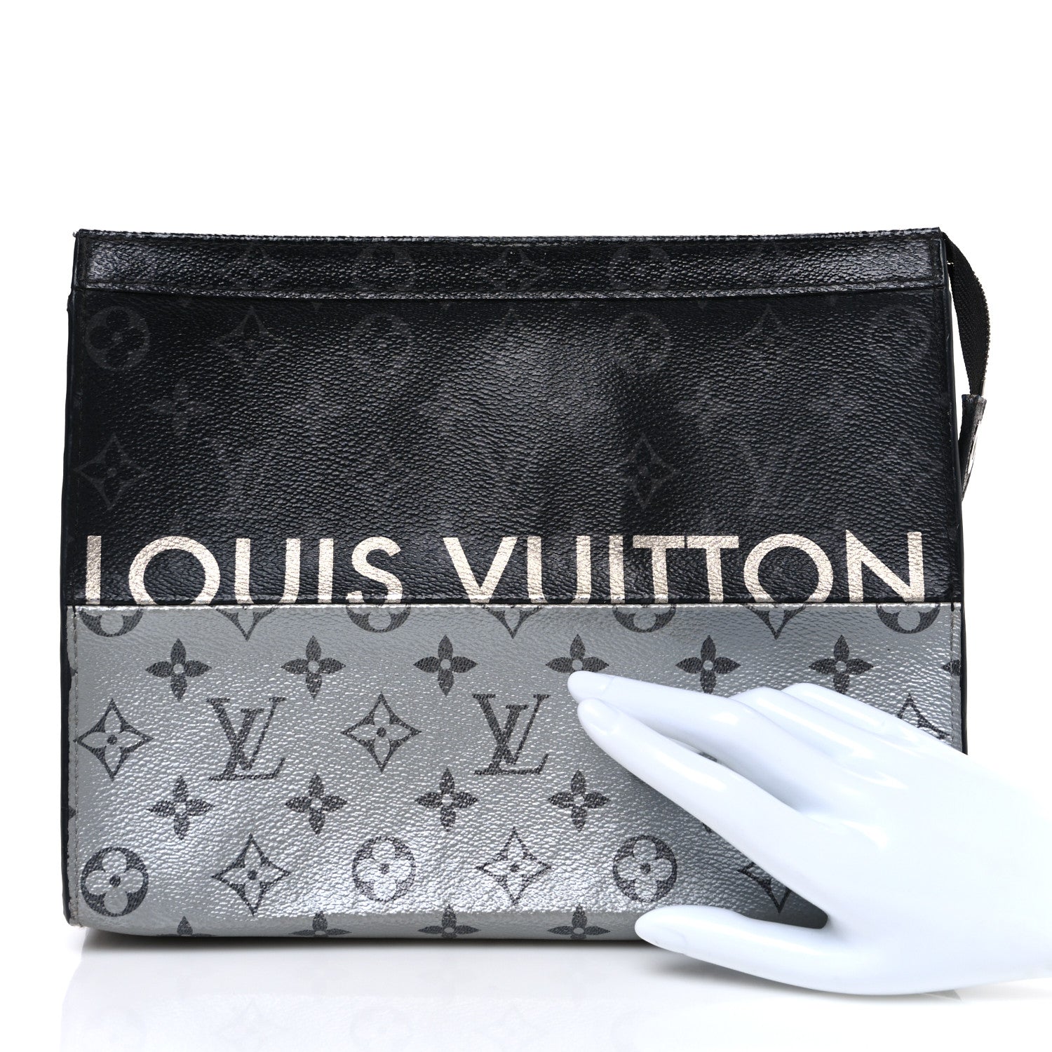 Louis Vuitton Monogram Eclipse Split Pochette Voyage MM 2 of 7