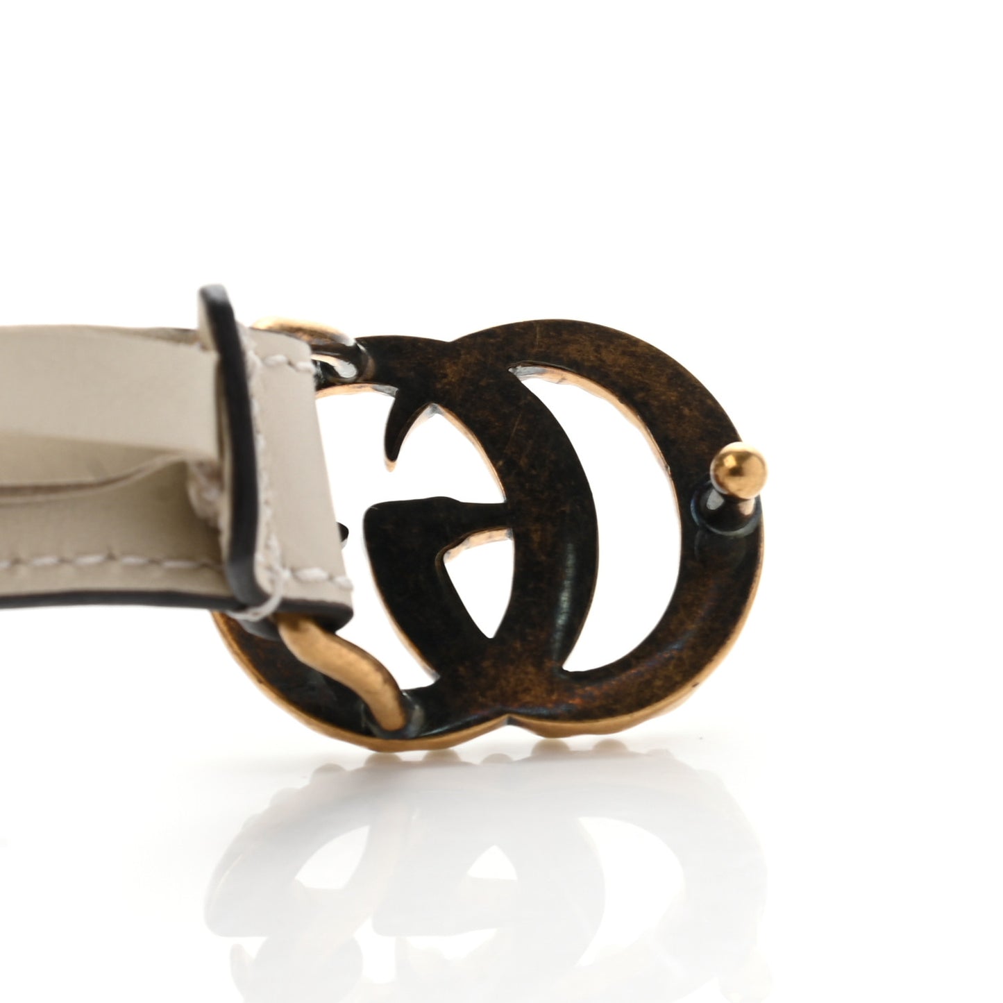 Calfskin Pearl Double G 20mm Belt 110 44 Ivory