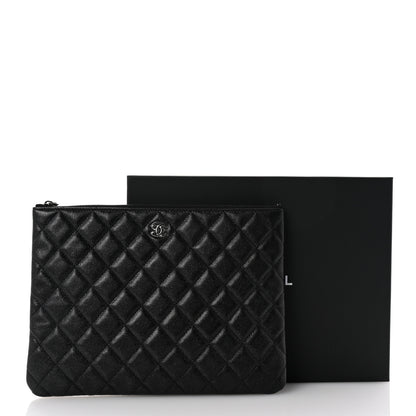 Chanel Iridescent Caviar Quilted Medium Cosmetic Case Black 8 of 8