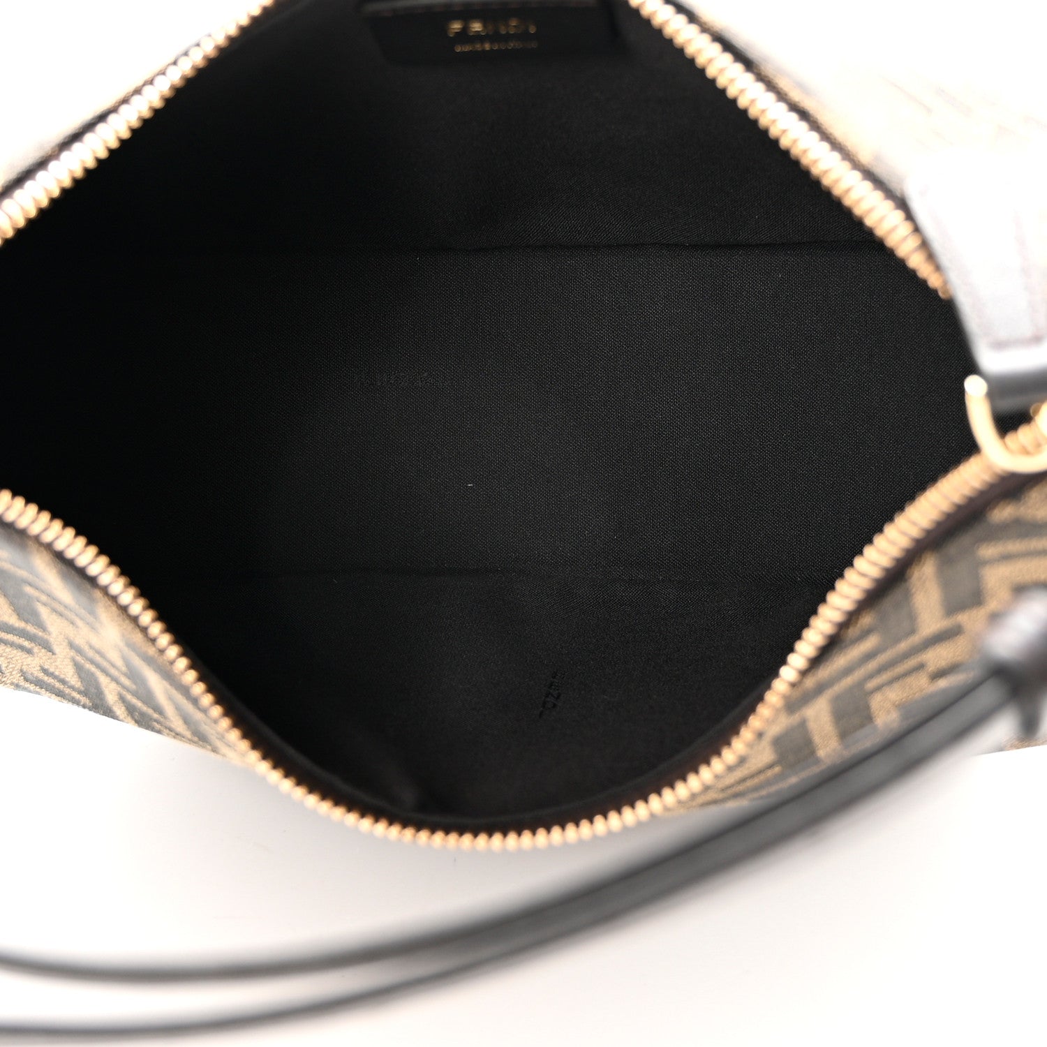 Fendi Fabric Jacquard Vitello Grace FF 1974 Small Fendigraphy Hobo Bag Tobacco Moro Ebano 5 of 13