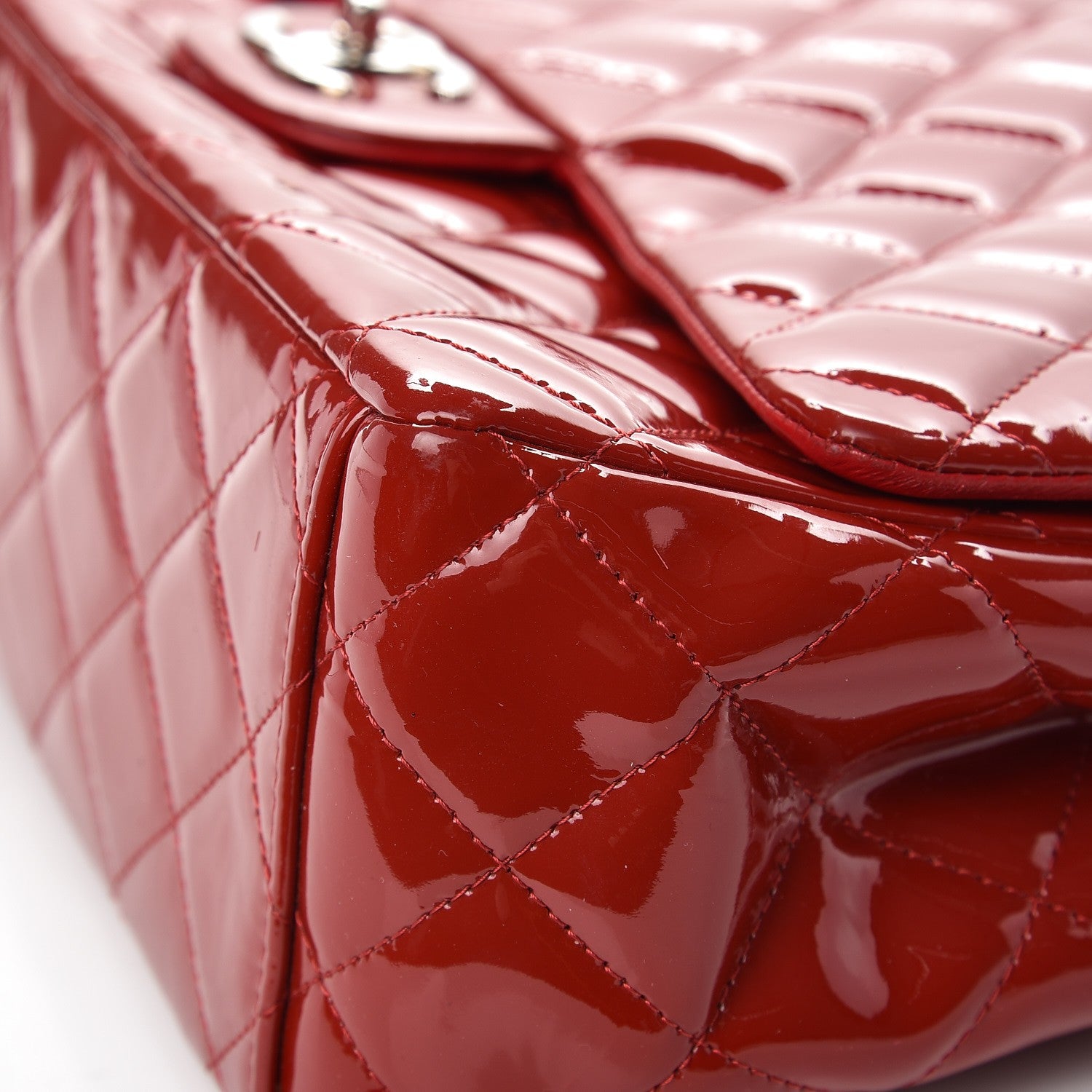 Chanel Patent Quilted Maxi Double Flap Red 12 of 12