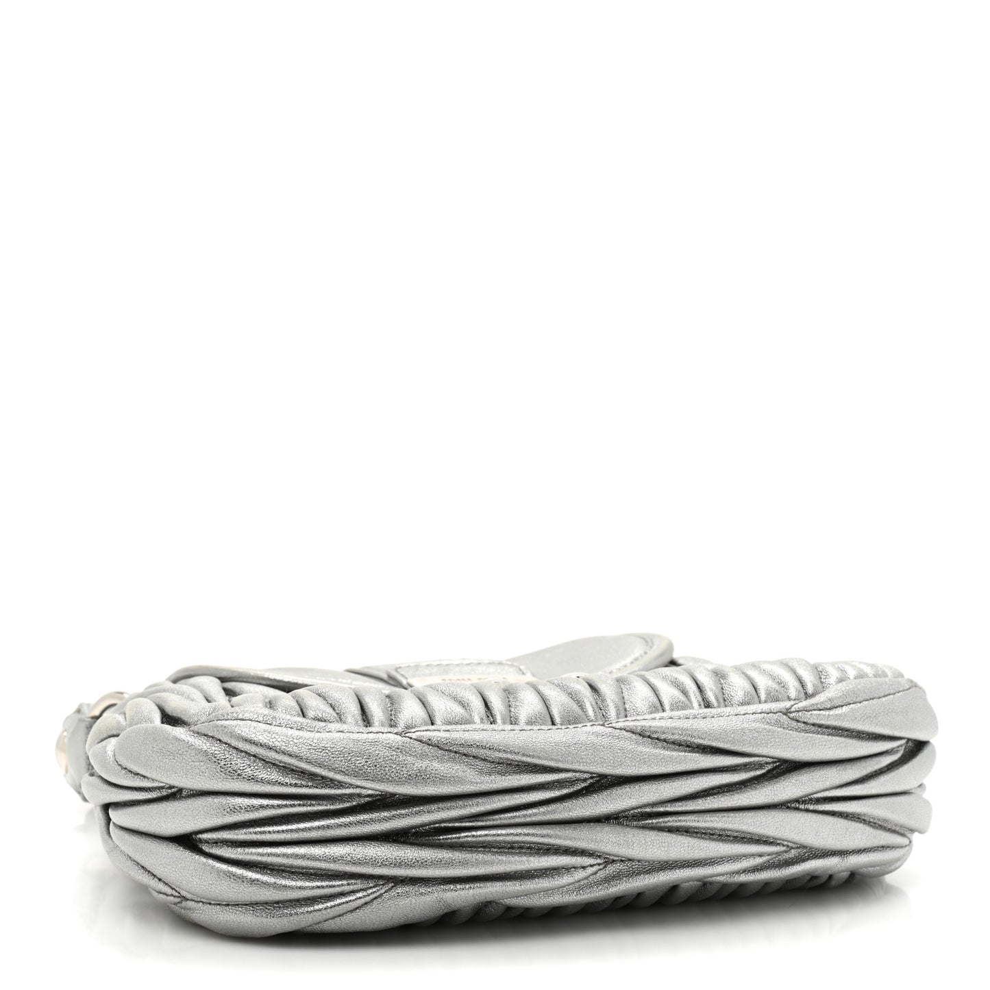 Metallic Nappa Matelasse Top Handle Tote Silver
