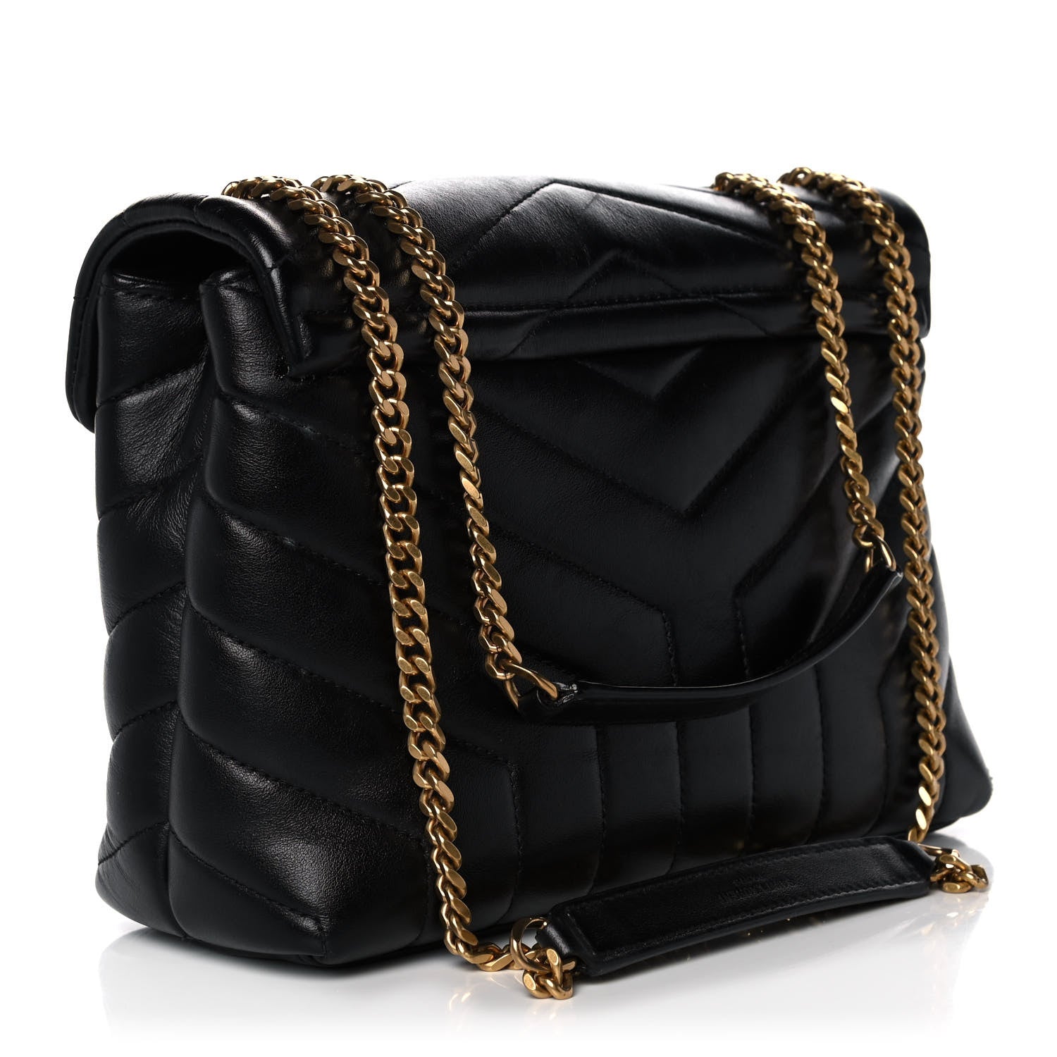 Saint Laurent Calfskin Y Quilted Monogram Small Loulou Chain Satchel Black 3 of 13