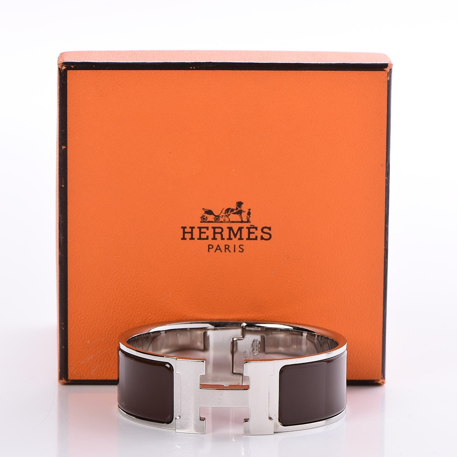 Hermes Enamel Wide Clic Clac H Bracelet PM Moka 5 of 5
