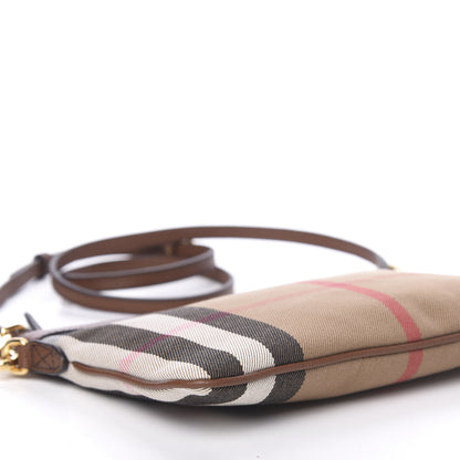 Burberry House Check Derby Peyton Crossbody Clutch Bag Tan 9 of 11